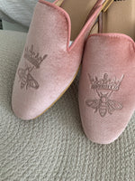 Custom Pink Velvet Mules